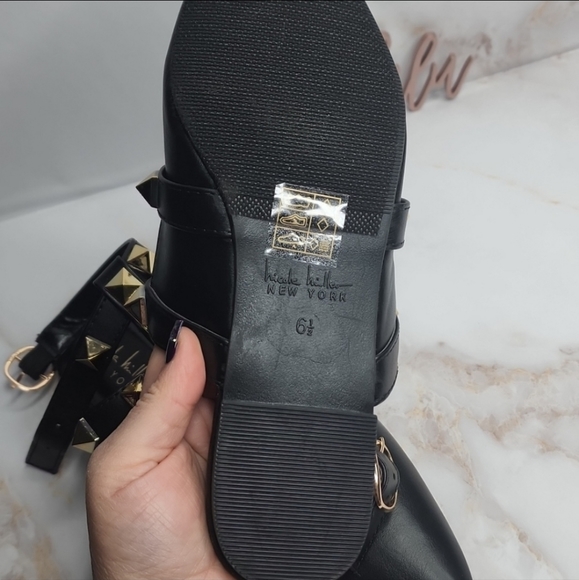 Black Rockstudd pointy flats new size 6.5 - Picture 7 of 7